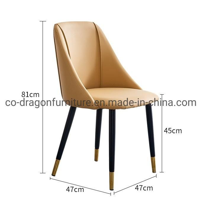 Colorful Metal Legs PU Leather Coffee Dining Chair Sets Furniture