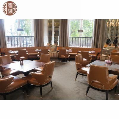 Professional Furniture Factory for Hotel Restaurant Chairs and Tables Finished with Genuine Leather