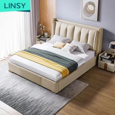 Linsy Double European Size Beds Leather King Bed with Cheap Price R305