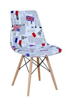 Fabric with Wood Legs Bar Chair