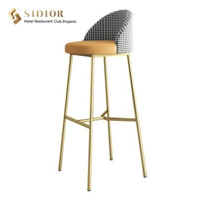 High Wooden Dining Furniture Modern Wedding Stainless Bar Stool Steel Gold Bar Chair