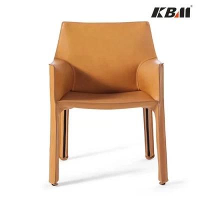 Modern Luxury Saddle Leather Upholstery Dining Seater