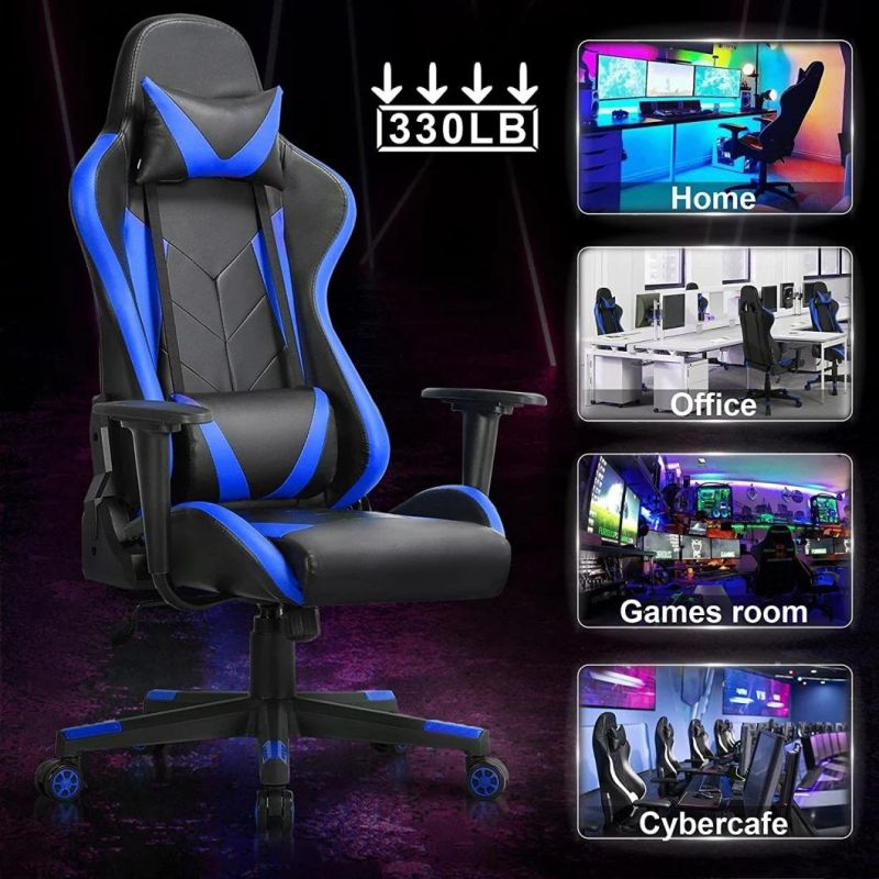 Adjustable Hotel Office Chair Leather Nylon Computer Gamer Racing Gaming Chair with Footrest