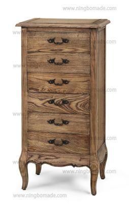 Antique French Vintage Furniture Nature Ash Six Drawers Chest File Cabinet