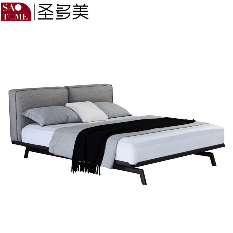 Modern Hotel Bedroom Furniture Set Leather Grey 150m King Bed