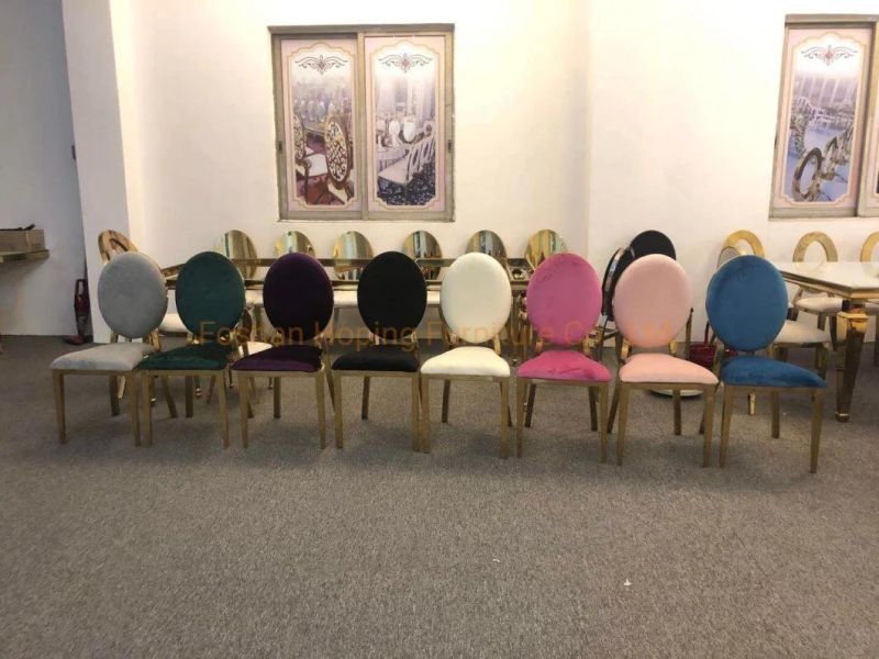 Hotel Furniture Banquet Chair Stackable Chair Factory Cheap Flower Pattern Back Event Party Gold Chiavari Velvet Dining Chair