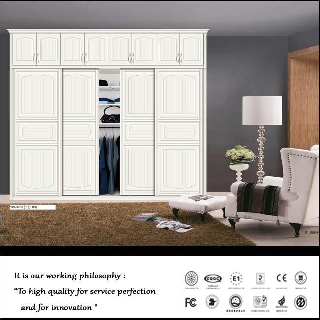 2015 Classic Flowers PVC Sliding Doors Wardrobe