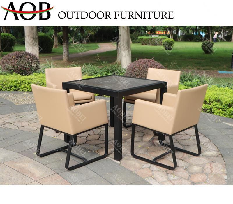 Modern Outdoor Garden Home Hotel Resort Restaurant Cafe Dining 4 Seater Square Table Chair Furniture