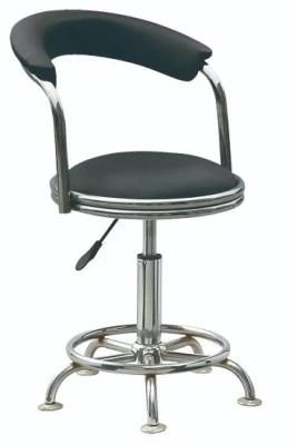 Black Color Chrome Base Bar Stool