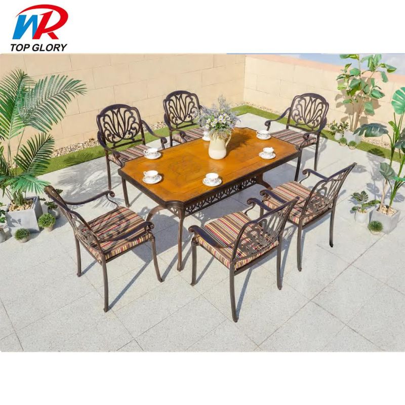 New Design Cast Aluminium Outdoor Garden Furniture Set Patio Dining Table