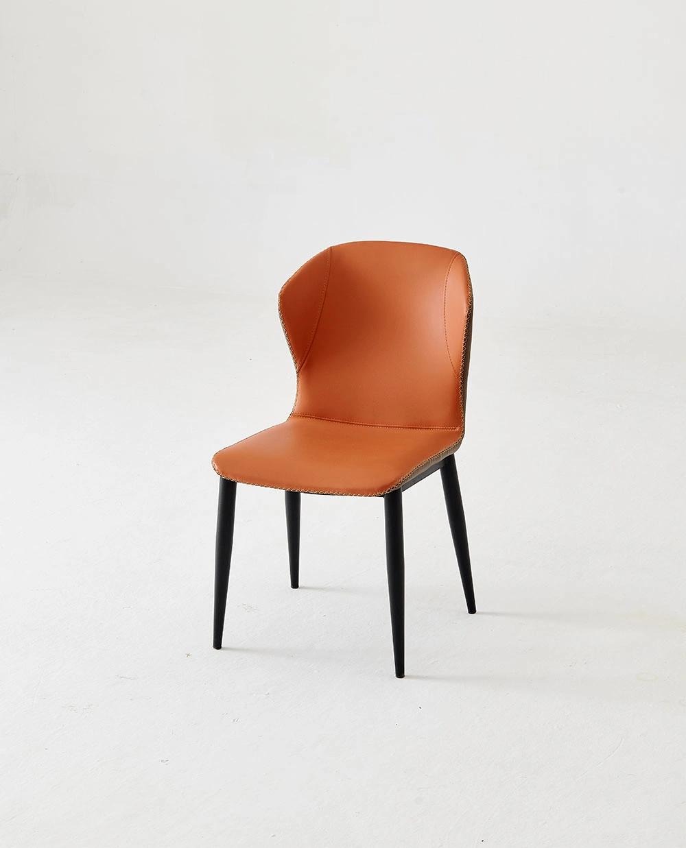 Home Furniture Orange Dining Chair PU Leather