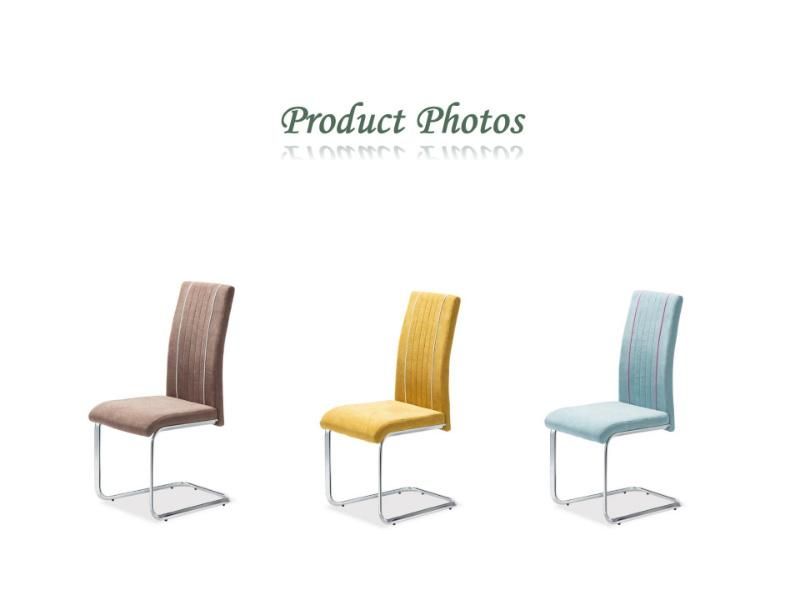 Modern Design Hotel Home Restaurants Furniture Fabric PU Leather Metal Leg Dining Chair