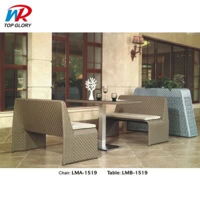 New Trend Modern Aluminum High Rattan Dining Chair for Restaurant Cafe Bar
