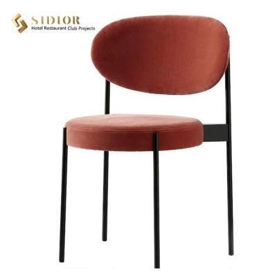 Chinese Factory Furniture Metal Frame Restaurant Chair with Seat Pad PU Leather