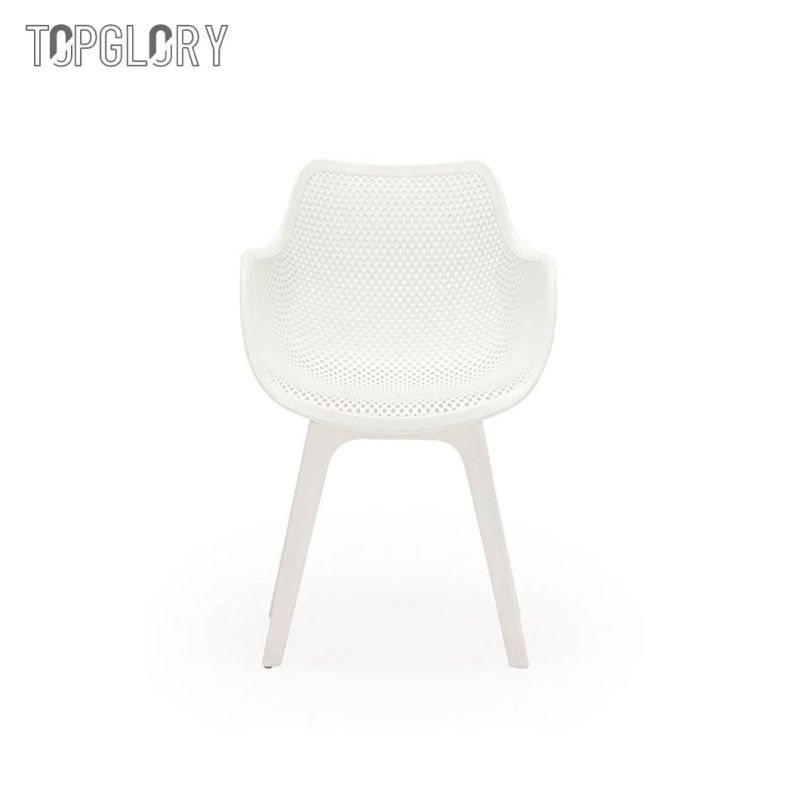 Factory Price Nordic Style Modern Chairs Outdoor Banquet Stool White PP Plastic Chair Home Dining Furniture Restaurant Dining Chair