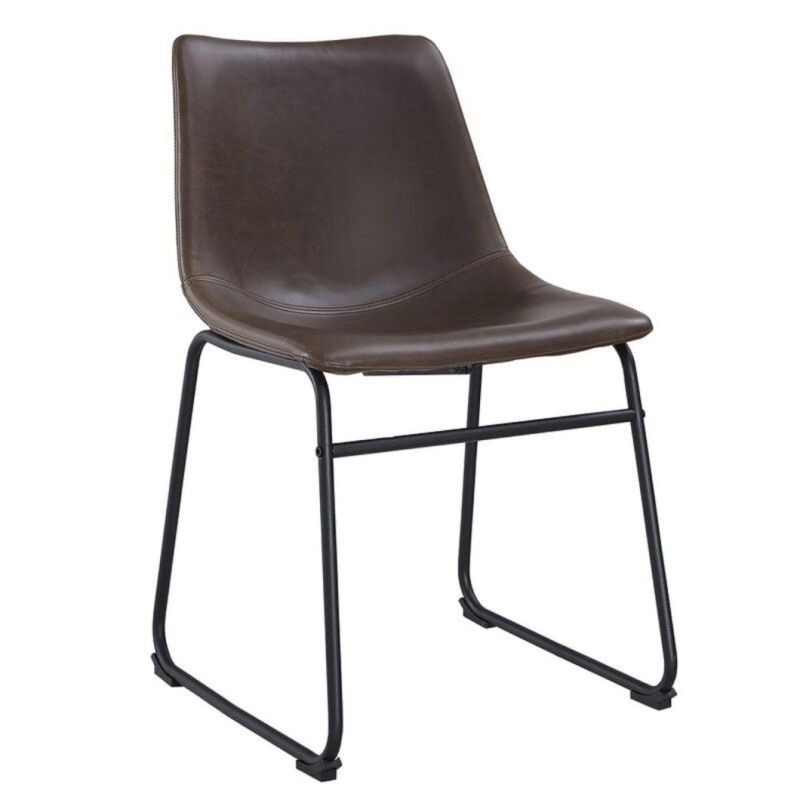 Metal PU Leather Dining Chair
