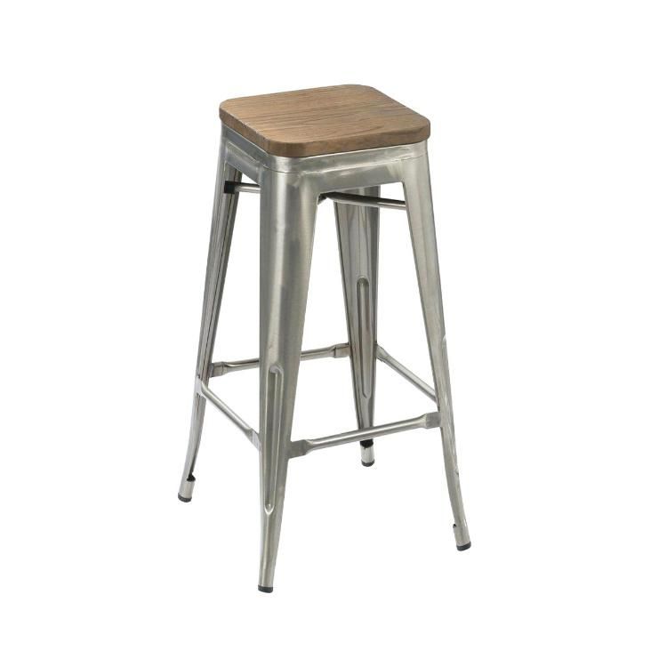 Wholesale Solid Wood Frame Leather Seat Bar Stool Chair (FOH-BCA72)