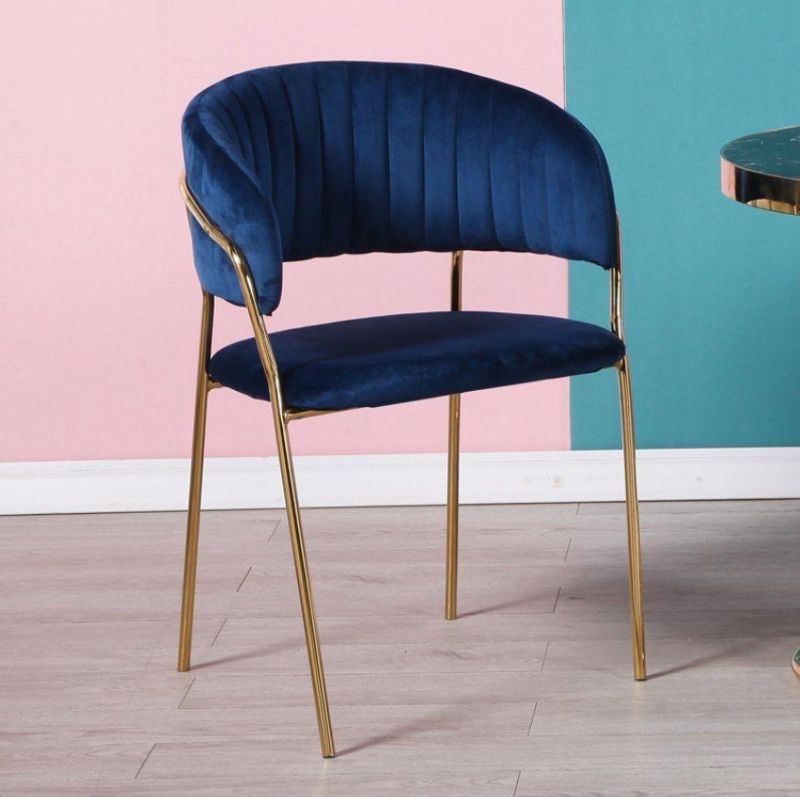 Wholesale Hot Selling Italian Leather Luxury Modern Yellow Velvet Chair