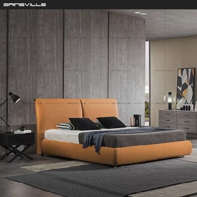 Hot Sale Modern Bedroom Furniture Leather Bed with Comfortable Headboard and Storage Gc2015