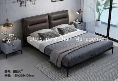 Luxury Fashion Bedroom Furniture Double Leather Bed