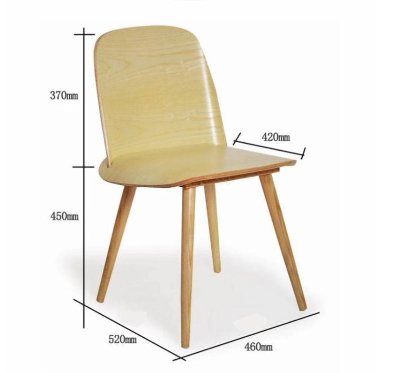 High Quality Plywood Frame Solid Wood Legs Dining Table Chair for Restaurant Home