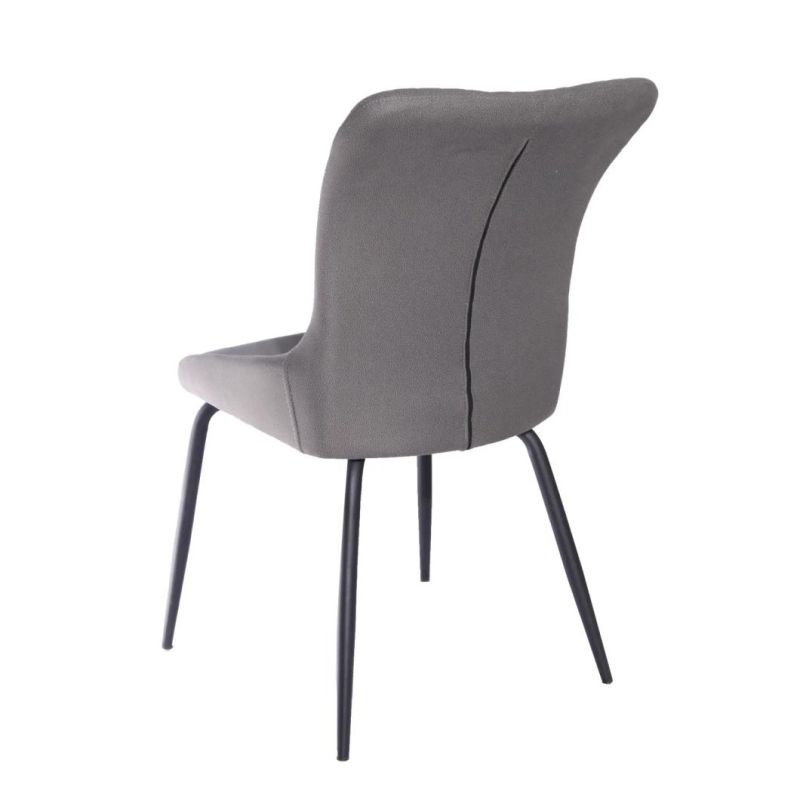 Home Restaurant Dining Room Furniture Modern Black Metal Leather Dining Chair