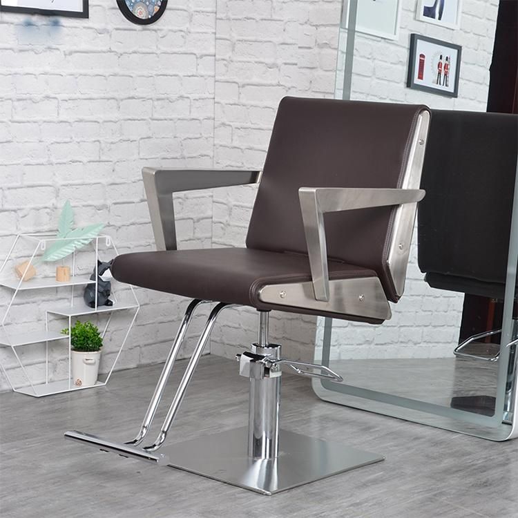 Hl-7276 Salon Barber Chair for Man or Woman with Stainless Steel Armrest and Aluminum Pedal