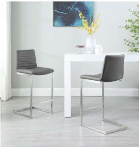 26: Modern PU Seat with Stainless Steel Bar Stool Bar Chair