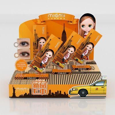 Custom Cartoon Style Cardboard/Sindra Cosmetic Contact Lens Display Stand