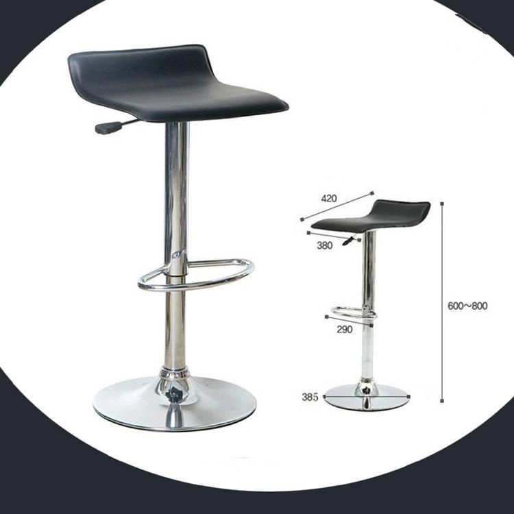 Rotating High Bar Chair with Foot Rest Europe Style Cheap Faux Leather Adjustable Bar Stool