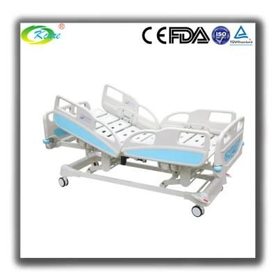 Foldable Siderail Hospital Equipment Electric Five Function Medical Care Bed ICU