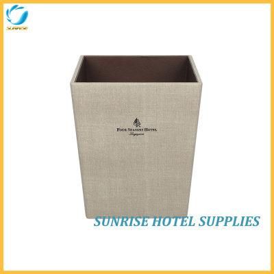 New Arrival 5 Star Hotel Leather Square Waste Bin