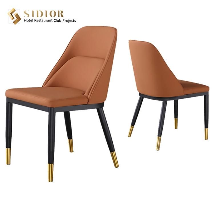 Modern Design Velvet Upholstered Lounge Dining Chair with Metal Legs