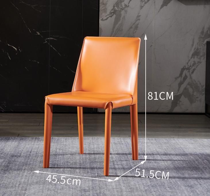 Wholesale Market Cafe Furniture Leisure Steel Leather Dining Chairs