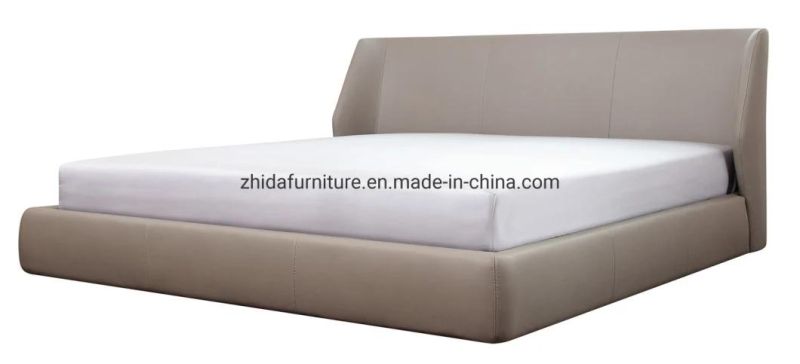 Modern Hotel Home Bedroom Furniture King Queen Leather Bed