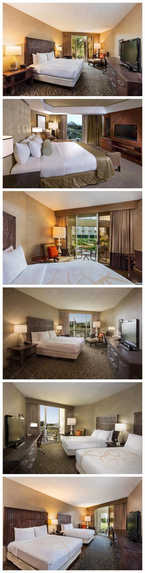 Concise Design Wooden Resort Hotel Bedroom Furniture Sets for Sale