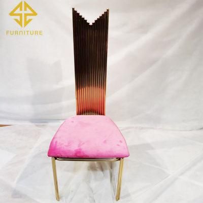 Foshan Stainless Steel Chair Modern Fancy Luxury White Leather Chairs Gold Stainless Steel Chair