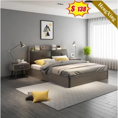 King Bedroom Furniture Sets Royal King Size Bed Leather Double Bed with High Headboard