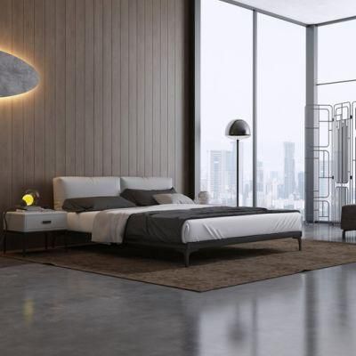 Chinese Modern Italian Style King Size Bed Fabric Home Bedroom Bed