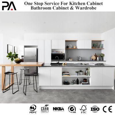 PA Flat Pack Lacquer Melamine White PVC Modern Modular Rta Design Solid Wood Complete Cupboard Furniture Cabinetry Kitchen Cabinet