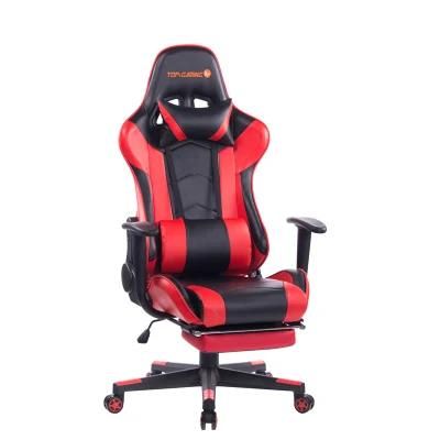 High Back Ergonomic Swivel Adjustable PU Leather Computer Silla Gaming Chair with Footrest