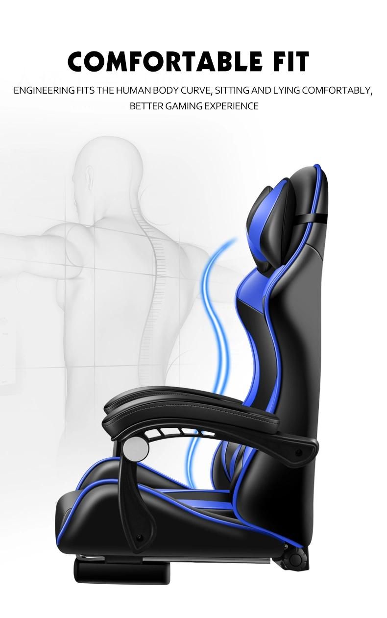 CE Approval China Wholesale Best Gamer Chair Gaming Chair with Speaker and Footrest