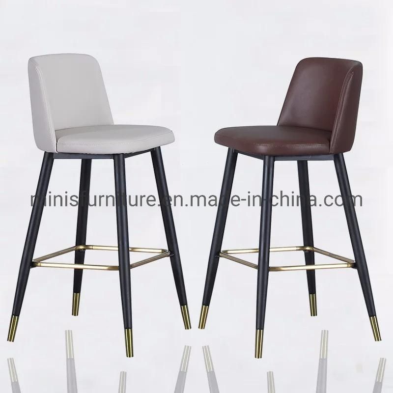 (MN-MBC30) fashion Home Pub Modern Leather Metal Legs Bar Chair Furniture