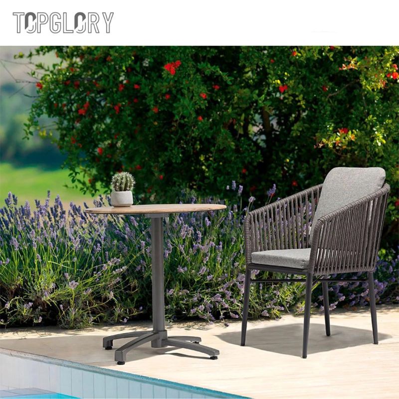 Chinese Wholesale Modern Home Hotel Outdoor Patio Garden Furniture Aluminum Tube Olifen Rope Table and Chair