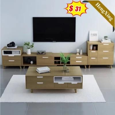 Wholesale Price Living Room Home Furniture Wooden Coffee Table with Side Cabinet