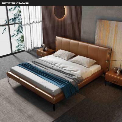 Wholesale Modern Leather Bed Furniture Hot Sale Wall Bed in Home Furniture Middel East