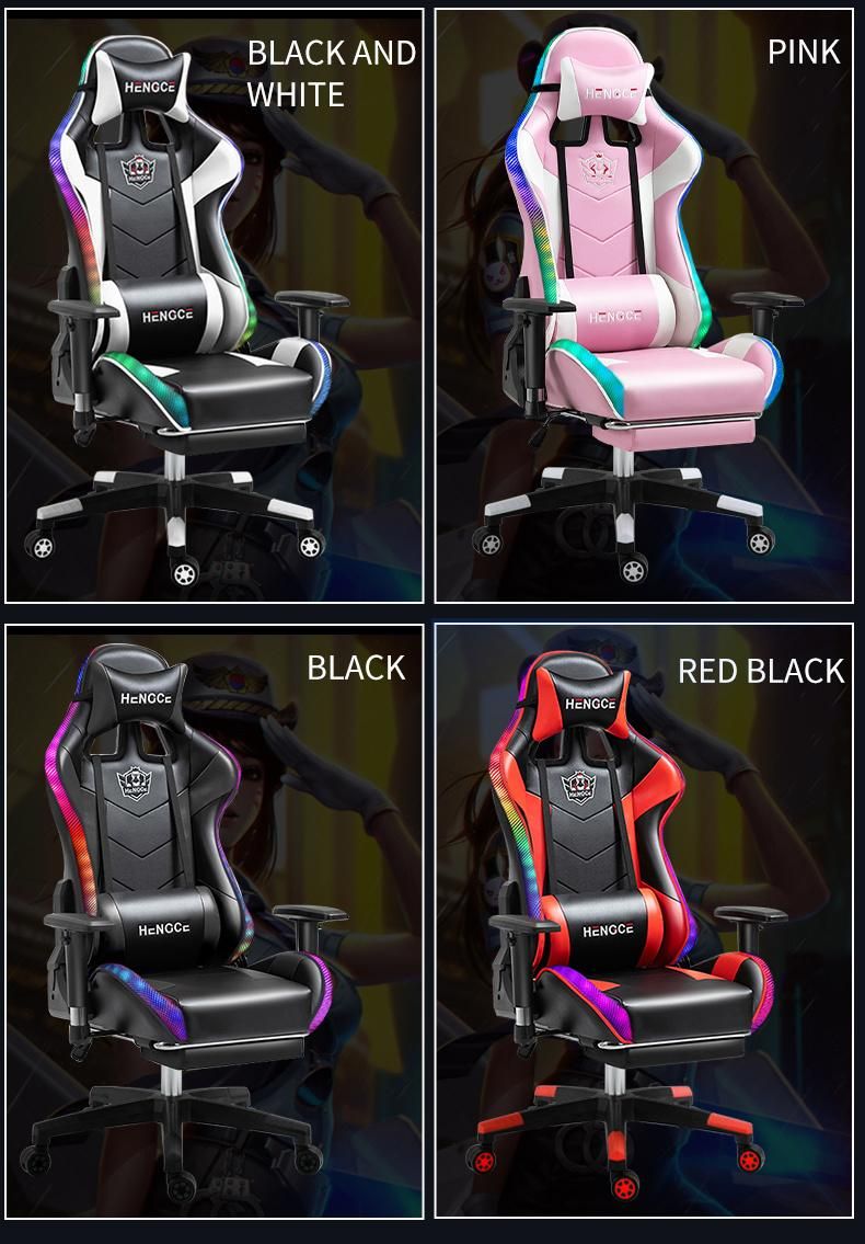 Swiveling CE Certified Video Computer E-Sports Seat Game Racing RGB Chair for Gamer