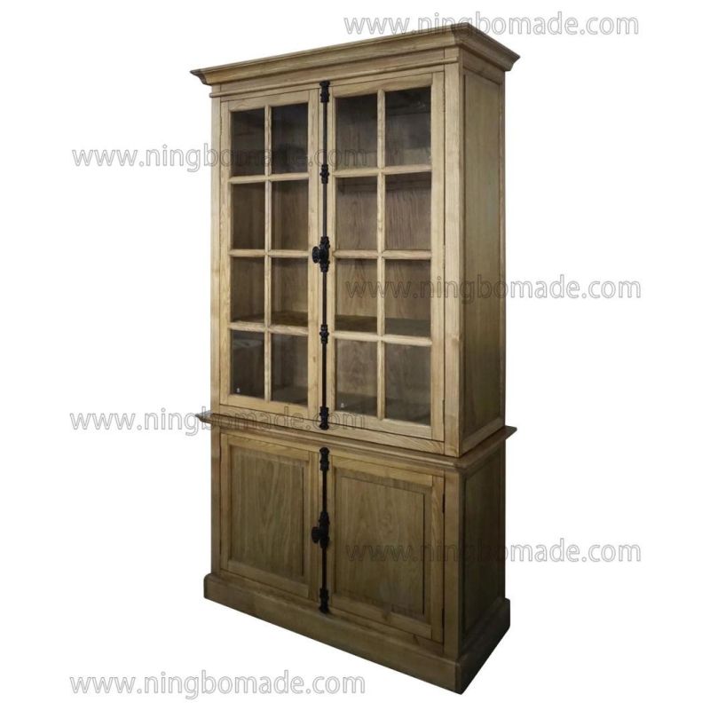 Classic Contemporary Interiors Furniture Natural Ash Glass Doors Hutch Cabinet