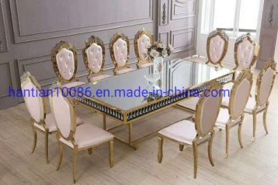 European Royalty Throne King Dining Chair for Sale Gold Stainless Steel Back Chair