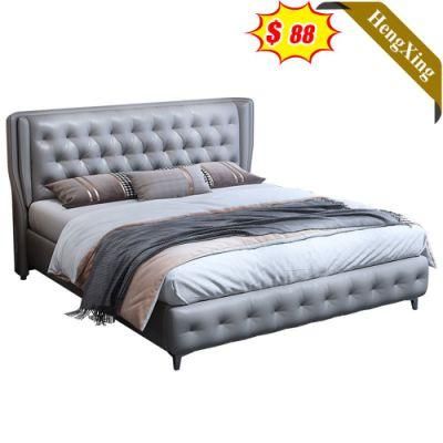 Italian Design Hotel Bedroom Set Factory Customzied Leather Double Bed